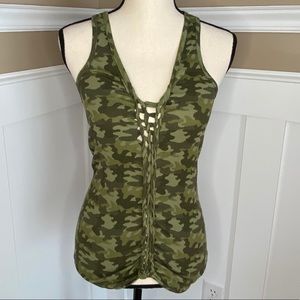 Cami Tank with hand braided front & back. UNIQUE!